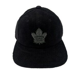Adidas Mens Black Corduroy Toronto Maple Leafs NHL Hockey Snapback Hat Cap NWT